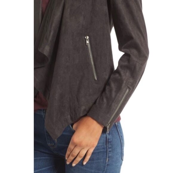 Cupcakes and Cashmere Microfiber Charcole Brown Waterfall Jacket Sz Medium - Picture 4 of 16